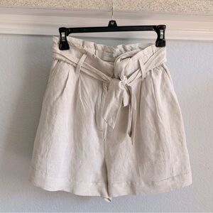 H&M Women's Linen Blend High Waist Shorts - Cream